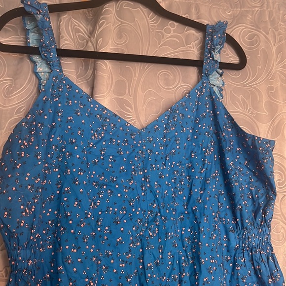 Hatch Daphne Maternity Jumpsuit Blue Ditsy Floral EUC Medium - Picture 3 of 8